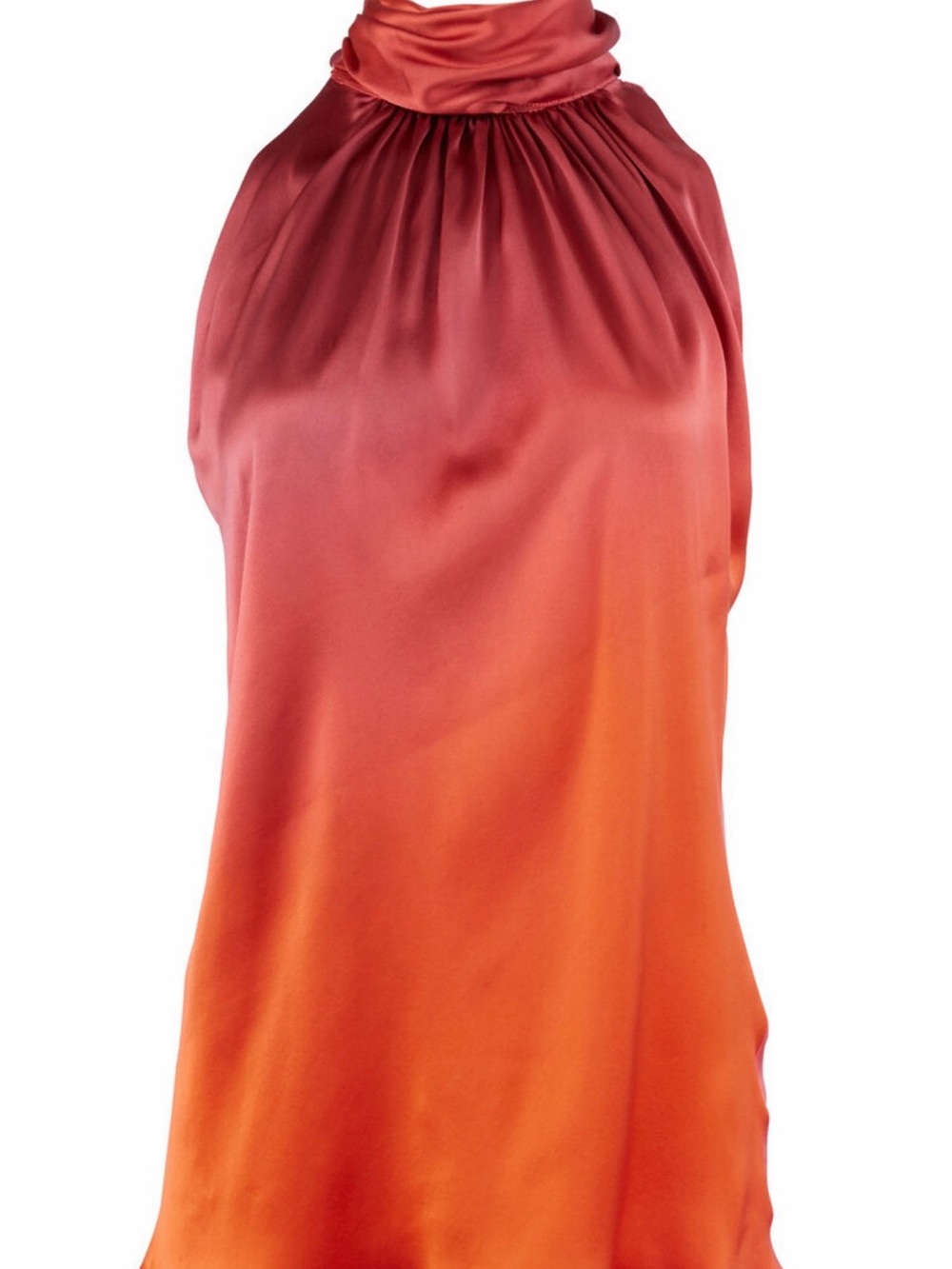 Francesca Miranda Silk Halter Neck Top - Orange/Pink